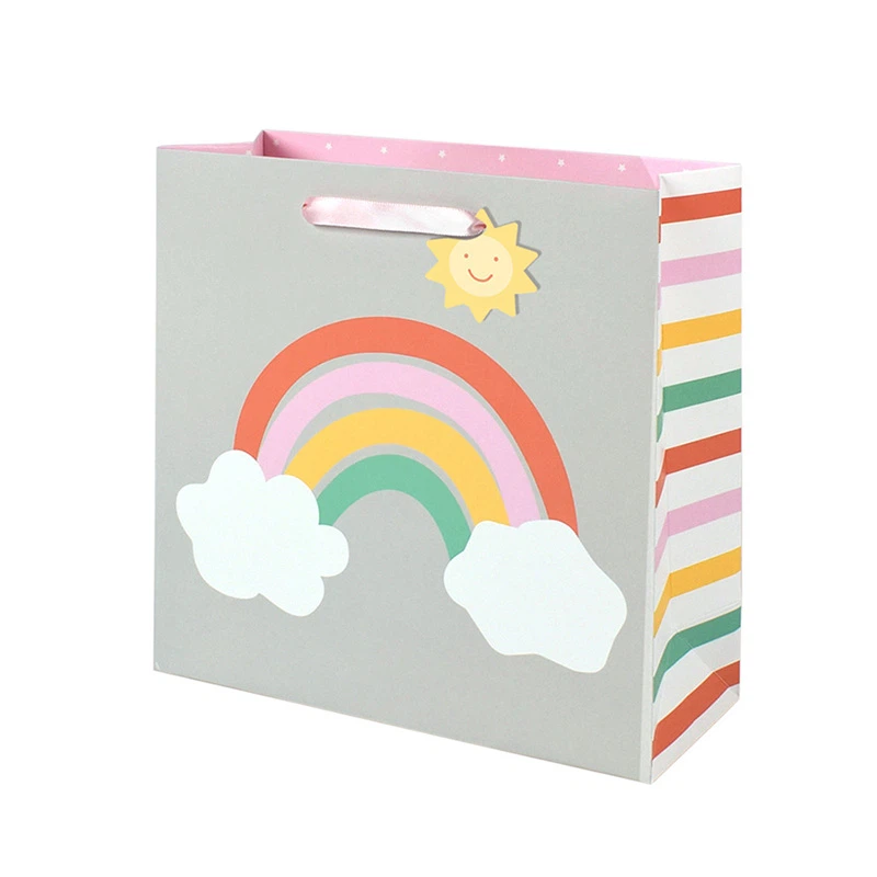 Ntxim hlub Cartoon Clouds Rainbow Thickened White Card Gift Carton